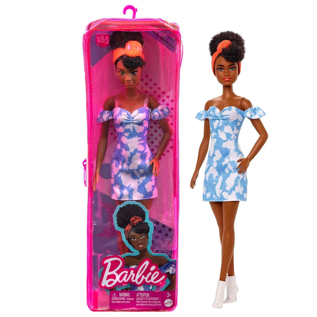 Barbie Fashionistas Doll with Off-shoulder Bleached Denim Dress Hbv17 Multicolor Age- 3 Years & Above