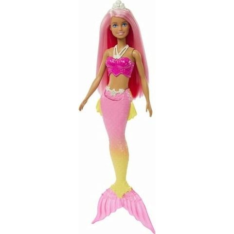 Barbie Mermaid Dreamtopia Mermaid with Pink & Yellow Tail and Tiara Hgr08/Hgr11 Age- 3 Years & Above
