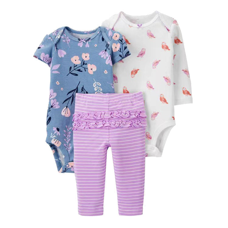 Carter's Infant Girls 3-Piece Floral Bodysuits+ Frilled Leggings 32136 Multicolor