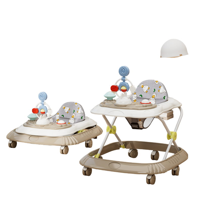 Peekaboo Baby Activity Walker With Music & Toys Beige Khaki Age- 6 Months to 3 Years