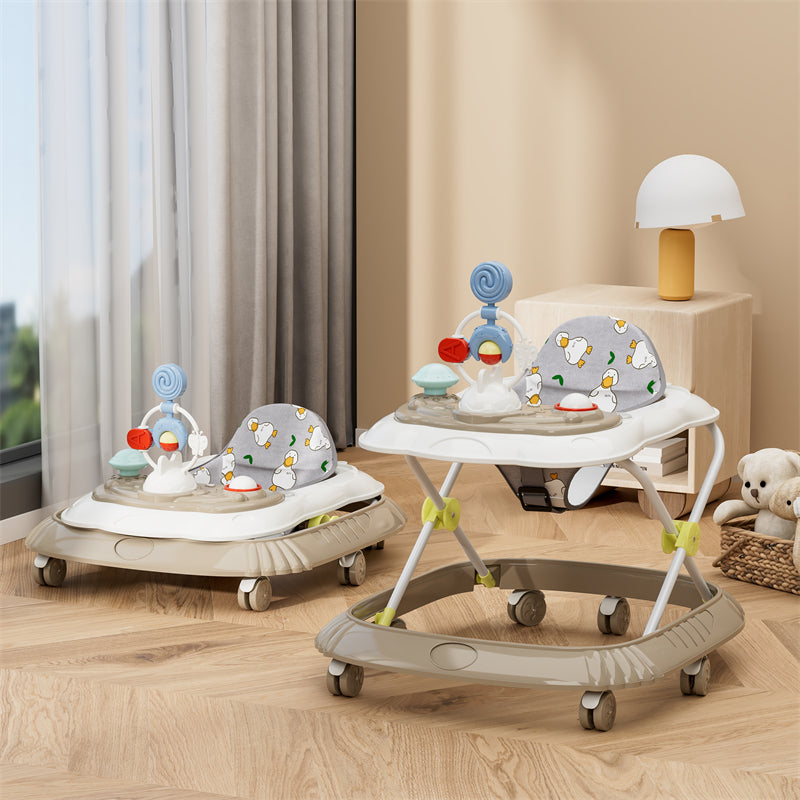 Peekaboo Baby Activity Walker With Music & Toys Beige Khaki Age- 6 Months to 3 Years