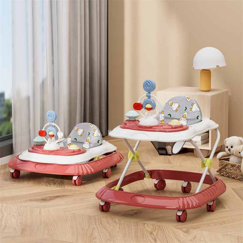 Peekaboo Baby Activity Walker With Music & Toys Coral Orange Age- 6 Months to 3 Years