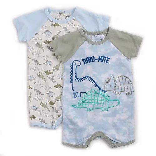 Motherschoice Dinosaur Printed Baby Boy Romper Blue/Grey IT11130
