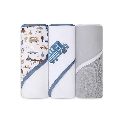 Motherschoice Baby Cars Hooded Towel Pack of 3 IT4342 Age- Newborn & Above
