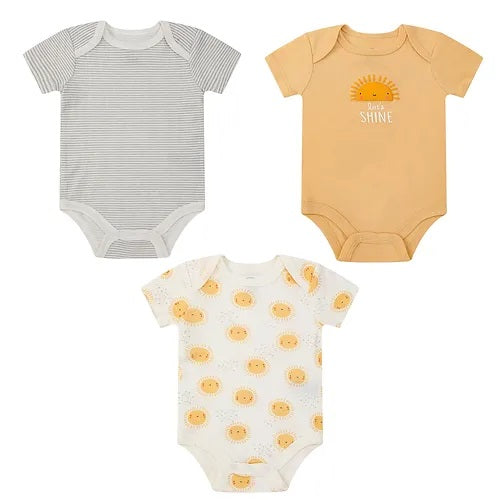 Motherschoice Lets Shine Baby 3 Pack Bodysuits IT4483
