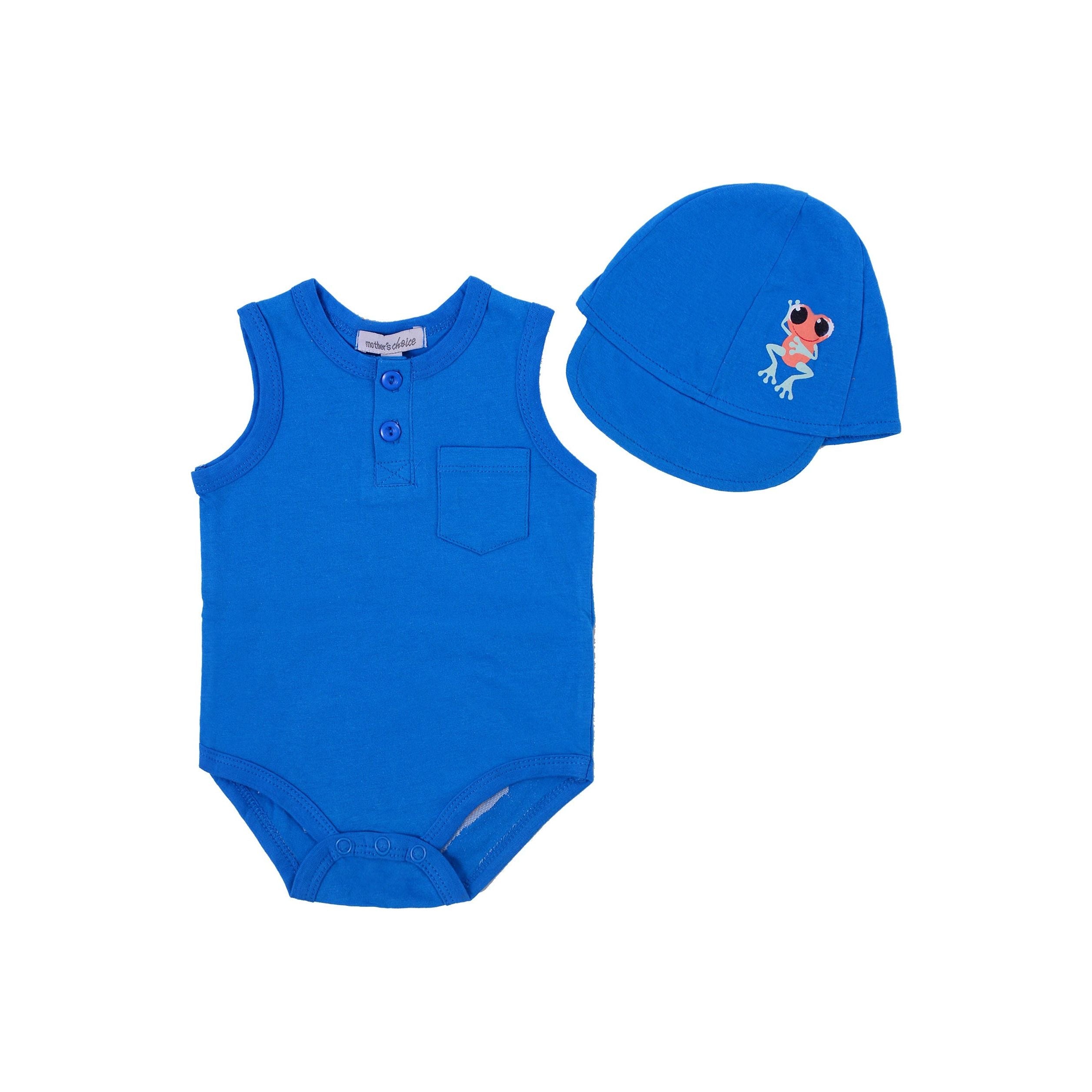 Motherschoice Baby Froggie SleevelessOnesie/ Bodysuit   With Cap Assorted IT9119