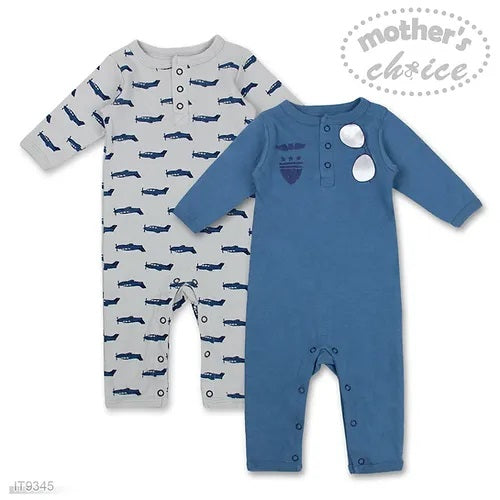 Motherschoice Infant Boys Full Sleeves Romper Pack of 2 IT9345