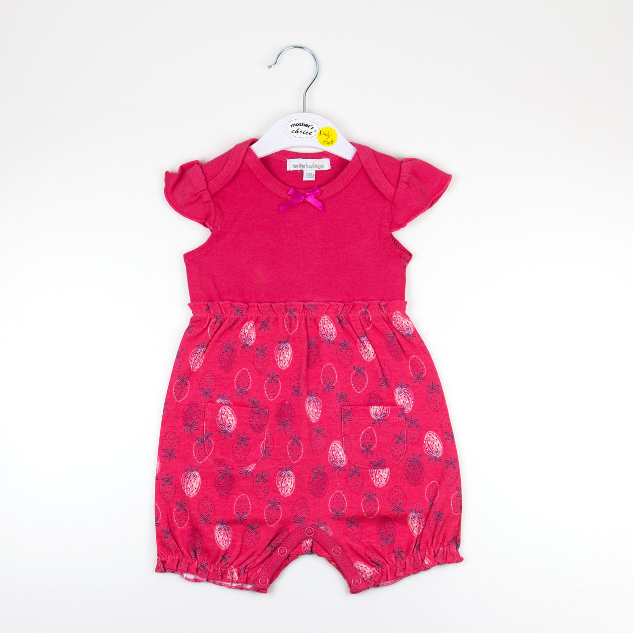 Motherschoice Infant Girls Short Sleeves Romper Pink IT9557