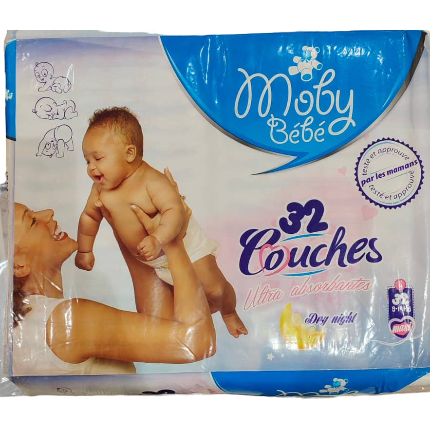 Moby Baby Diapers Maxi (9-14Kg) 32Pcs