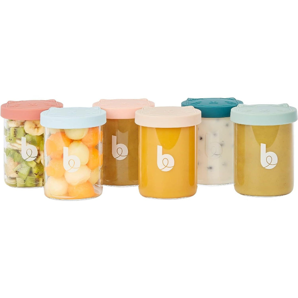 Babymoov Isy 6-Pack Glass Storage Containers Set 6 X 250 Ml Multicolor Age-4 Months & Above