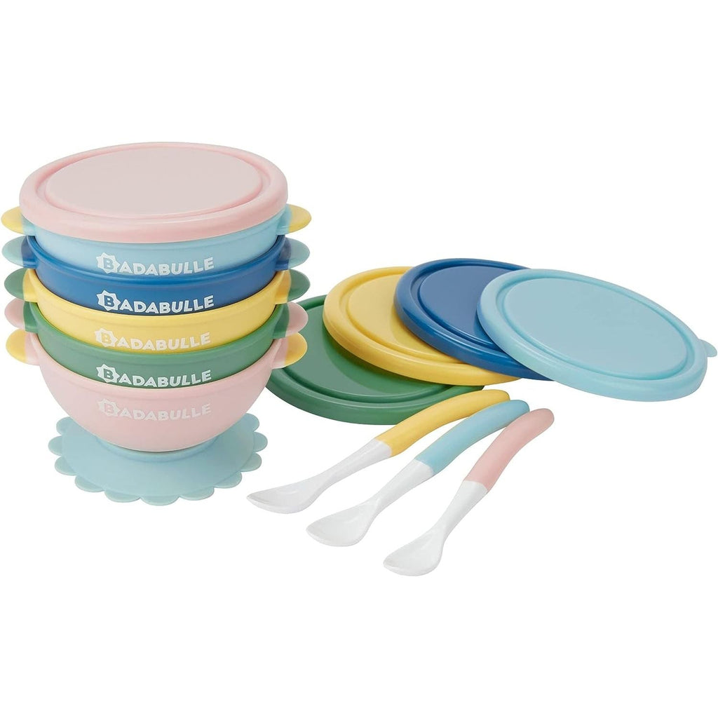 Badabulle Bundle 5 Funcolor Bowls + 3 Spoons Age-Newborn & Above