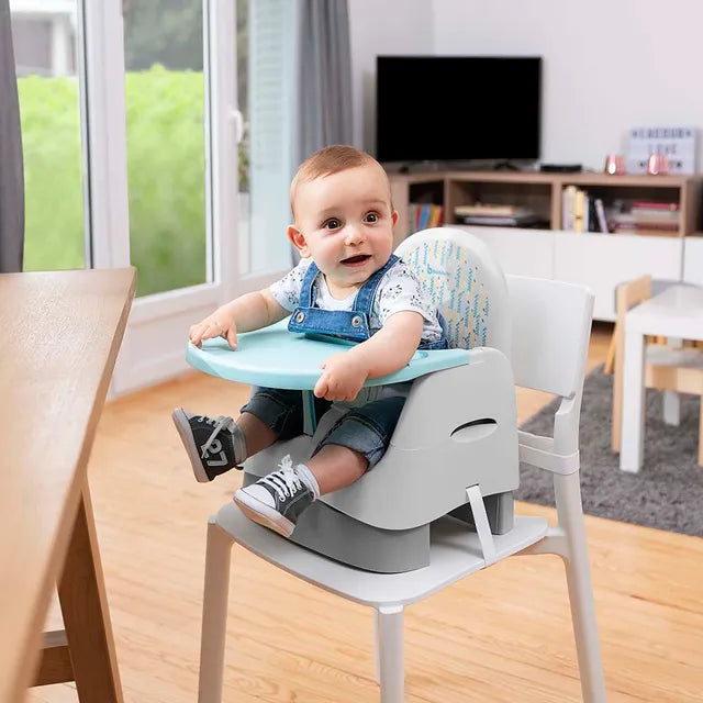 Badabulle Trendy Meal Feeding Comfort Booster Seat Grey/ Blue Age- 6 Months to 36 Months (up to 15 kg)