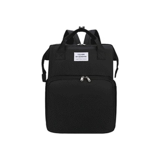 Pibi 2-in-1 Multifunctional Mommy Diaper Backpack with Invisible Changing Mat Black