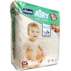 Chicco Airy Ultra Fit & Dry Baby Diapers Size 6 XL (15-30Kg) 14Pcs
