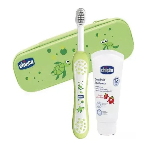 Chicco Always Smiling Kids Oral Care Set No Fluorine Green Age- 2 Years & Above