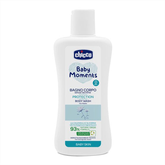 Chicco Baby Moments Body Wash No-Tears Protection for Baby Skin 200ml Age- Newborn & Above