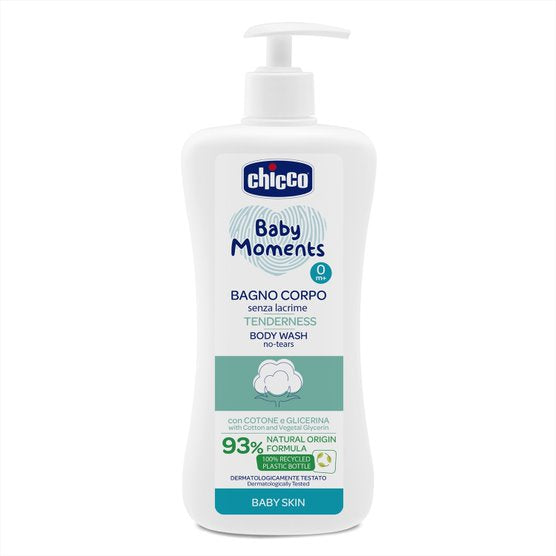 Chicco Baby Moments Body Wash No-Tears Tenderness for Baby Skin 500ml Age- Newborn & Above