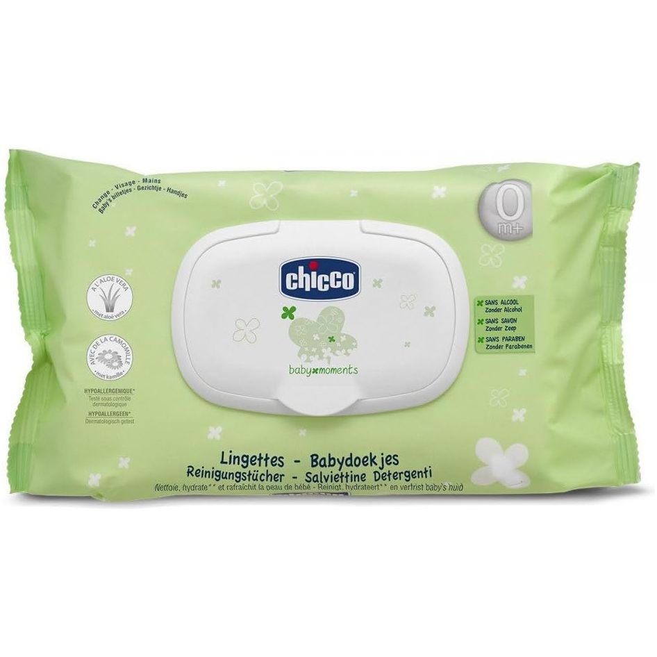 Chicco Baby Moments Soft Cleansing Wipes 16 Pcs Age-  Newborn & Above