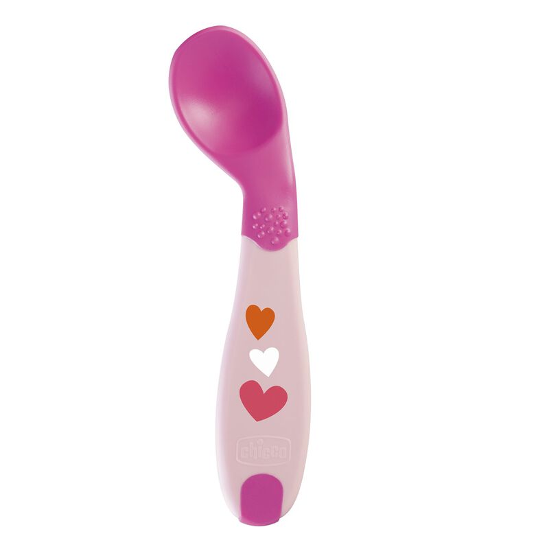 Chicco Baby's First Angled Spoon Pink Age- 8 Months & Above