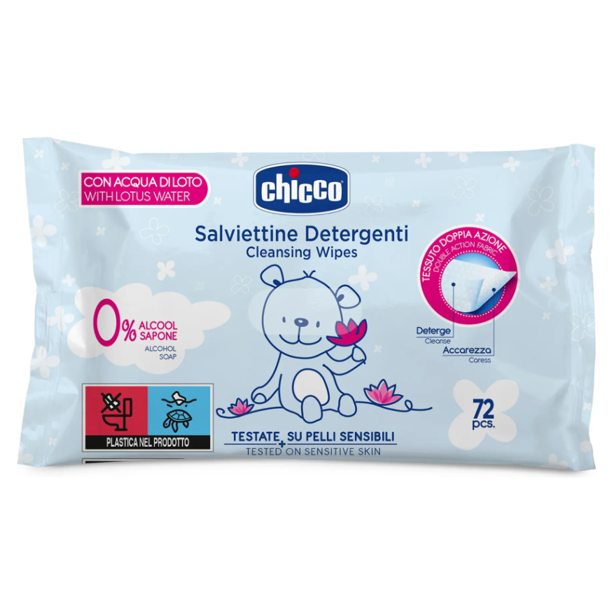 Chicco Soft Baby Cleansing Wipes Normal 72Pc