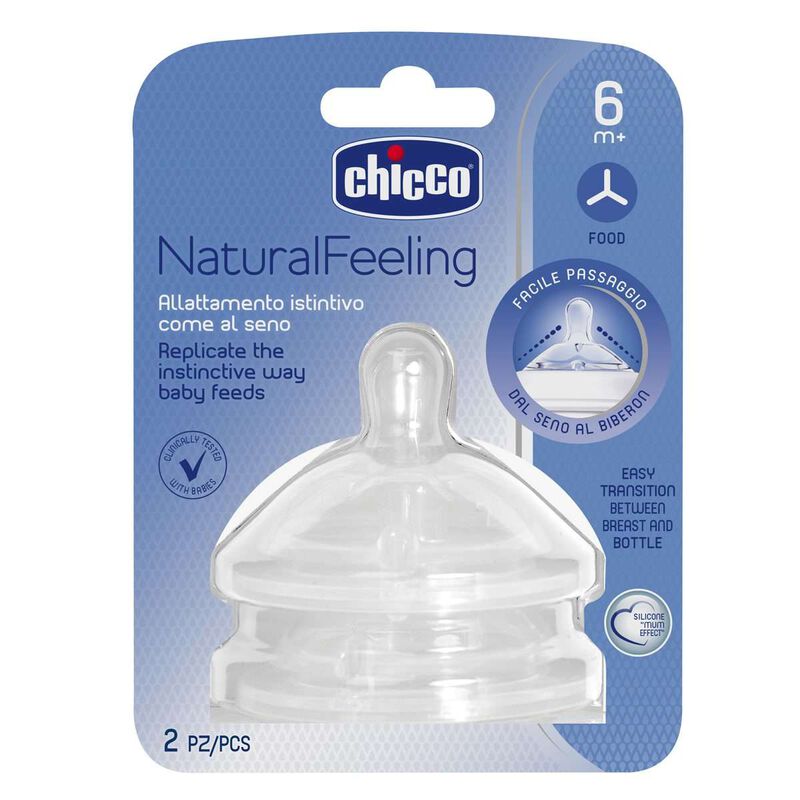 Chicco Natural Feeling Food Teats Pack of 2 Age- 6 Months & Above