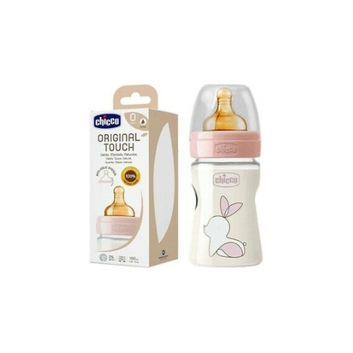  Chicco Original Touch Baby Feeding Bottle Pink 150Ml Age- Newborn & Above