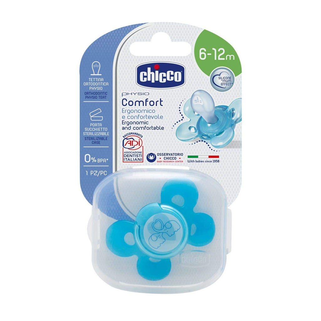 Chicco Physio Comfort Silicone Teethers Blue Age- 6 Months to 12 Months