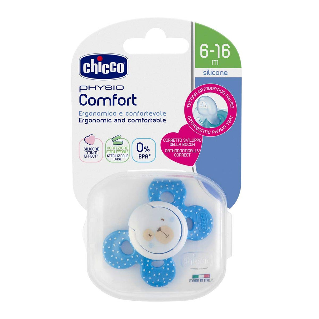 Chicco Physio Comfort Silicone Teethers Blue Age- 6 Months to 16 Months

