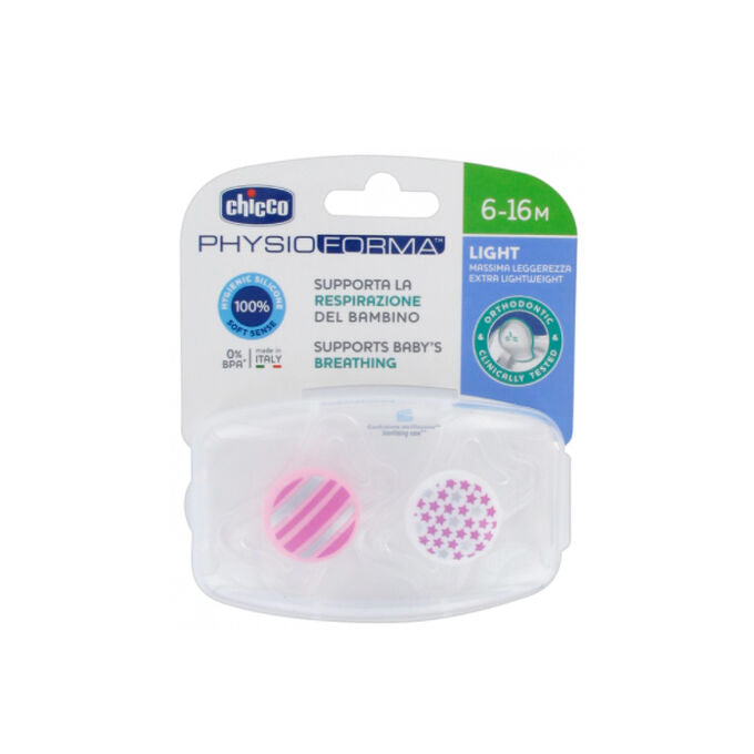  Chicco Physio Light Infant Girls Silicone Teethers Pack of 2 Age- 6 Months to 16 Months
