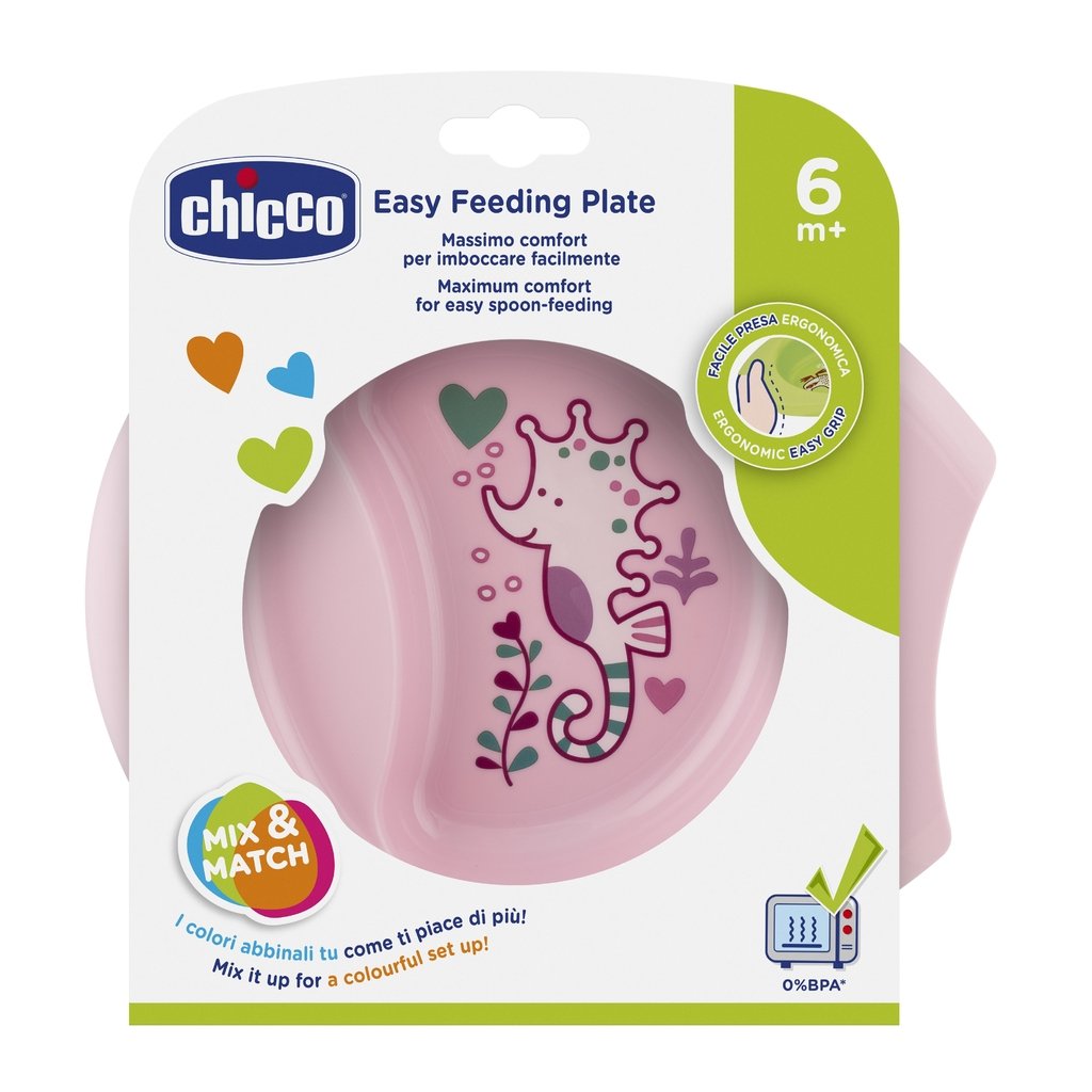 Chicco Toddlers Easy Feeding Plate Pink  Age- 6 Months & Above