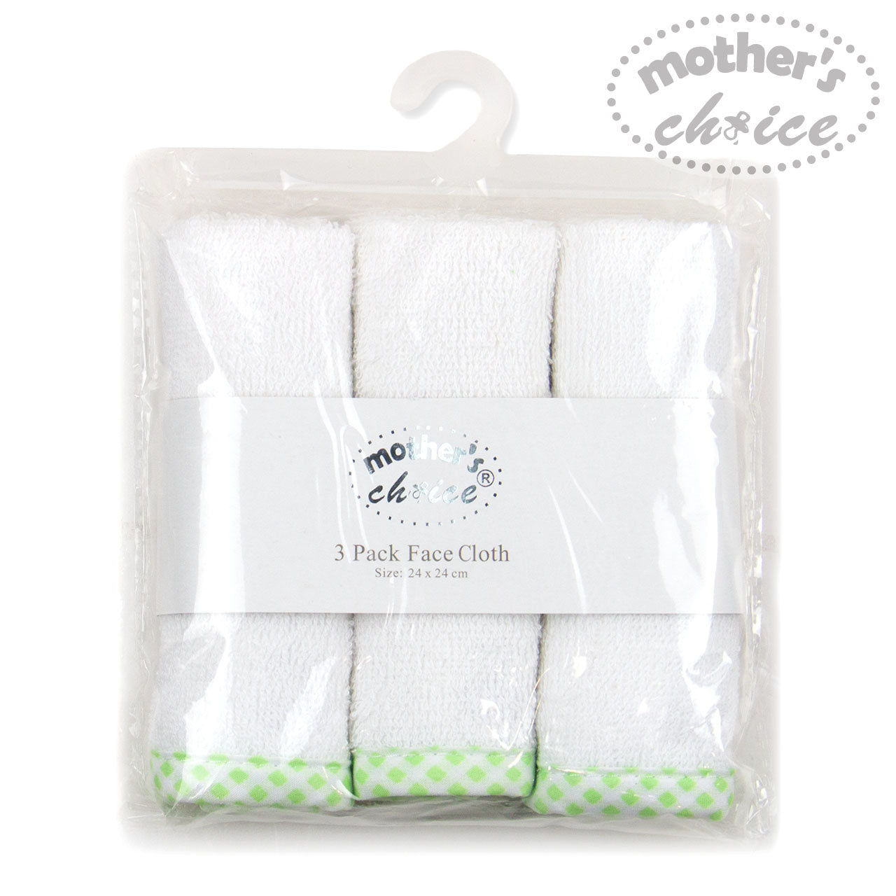 Motherschoice Baby Face Cloth Pack of 3 Assorted IT8433 (24 x 24 cm) Age- Newborn & Above