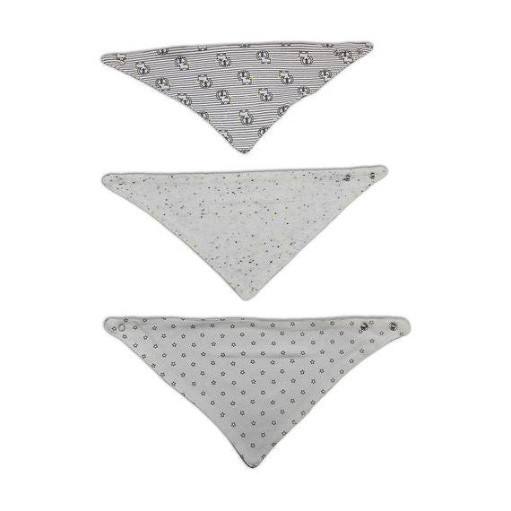 Motherschoice Baby Bibs (40 x 18 cm) Pack of 3 Grey IT9442 Age- 3 Months to 24 Months
