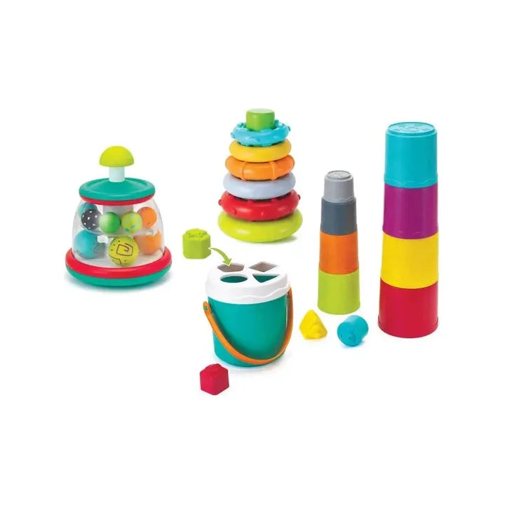 Infantino 3-In-1 Stack, Sort & Spin Kids Activity Set Multicolor Age-6 Months & Above