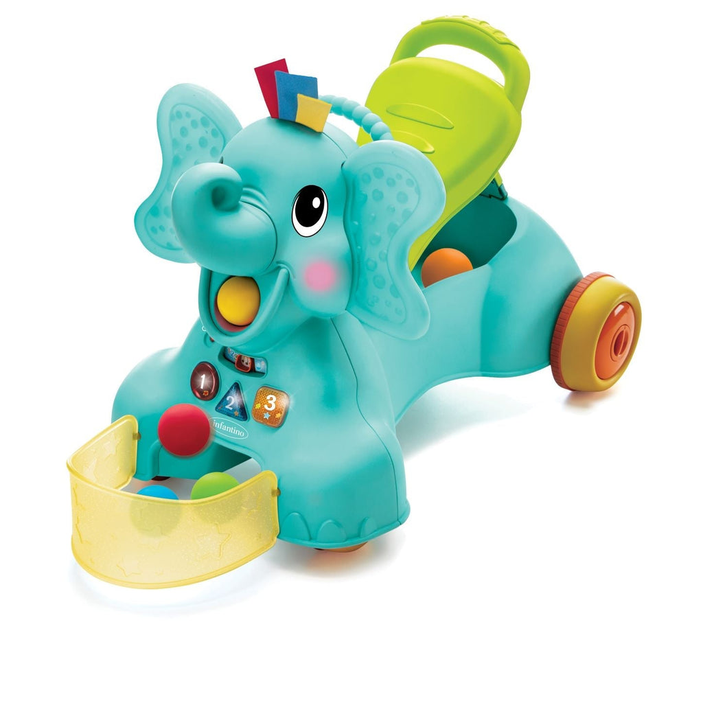 Infantino 3-in-1 Sit, Walk & Ride Elephant Blue  Age- 6 to 36 Months