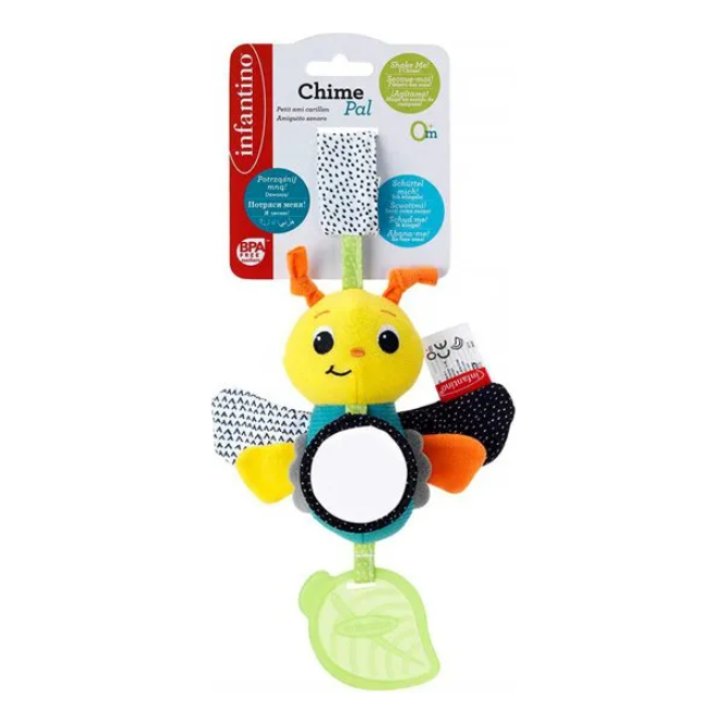 Infantino Chime Pal Butterfly Baby Rattle Yellow Age- Newborn & Above