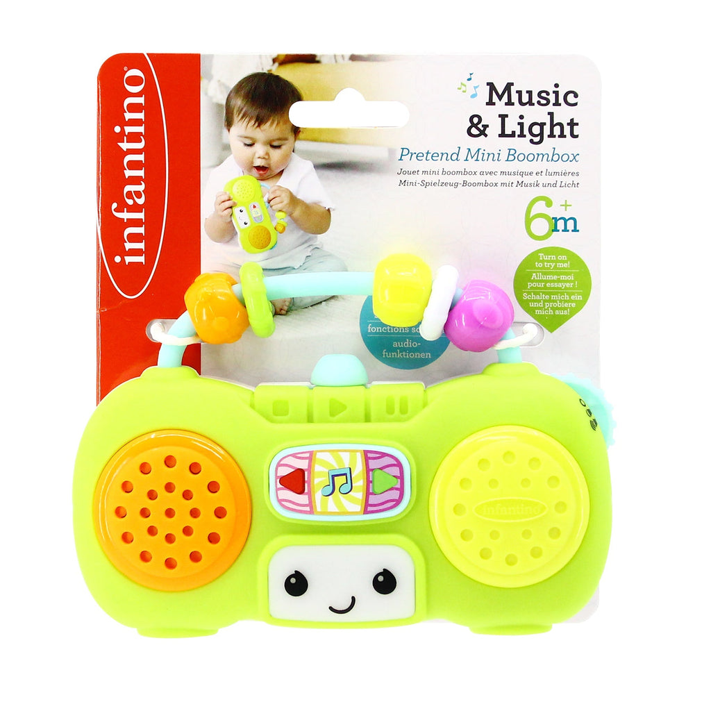 Infantino Music & Light Pretend Mini Boombox Multicolor Age- 6 Months & Above