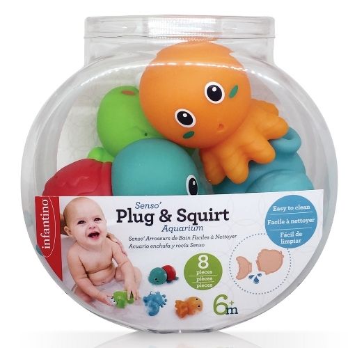 Infantino Plug & Squirt Sensory Aquarium Bath Toy Age 6 Months & Above