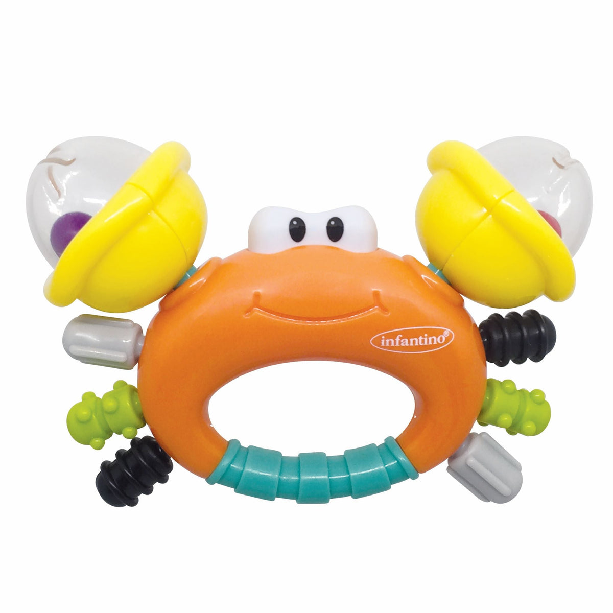Infantino Sand Crab Rattle Teether Multicolor Age 3 Months Above Peekaboo