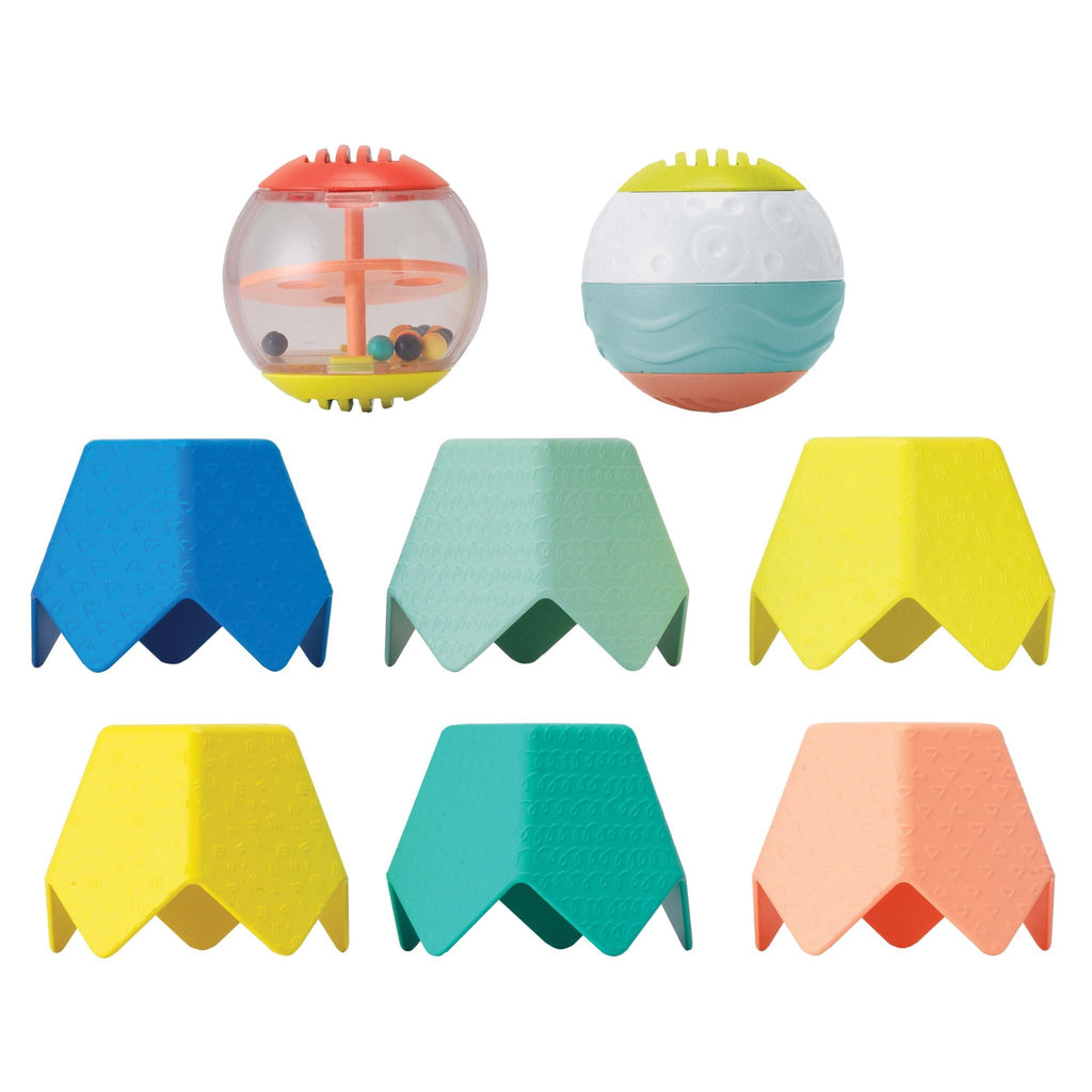 Infantino Sensory Stacking Cups & Activity Ball Set of 8  Multicolor  Age- Newborn & Above