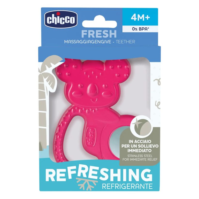 Chicco Koala Coolant Girls Teether With Steel Insert Pink Age- 4 Months & Above