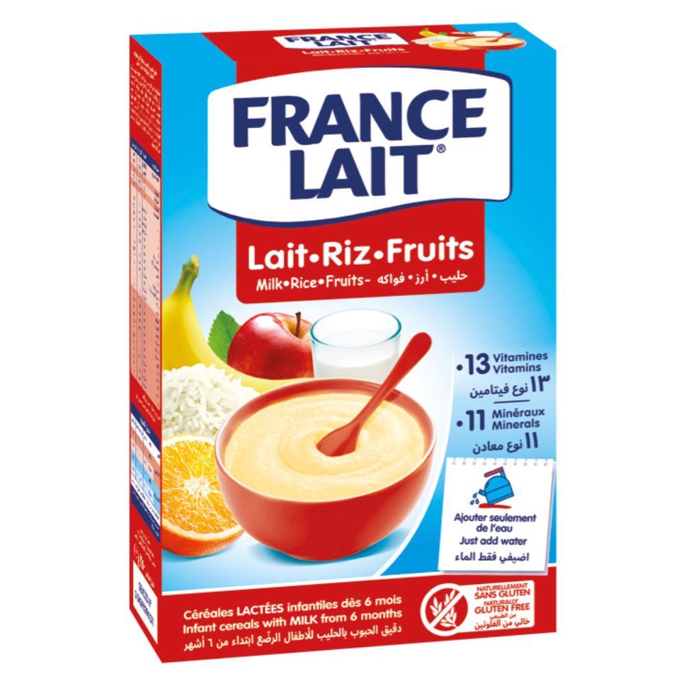 Lait France Lait-Riz-Fruits Pqt 250Gm Age- Newborn & Above