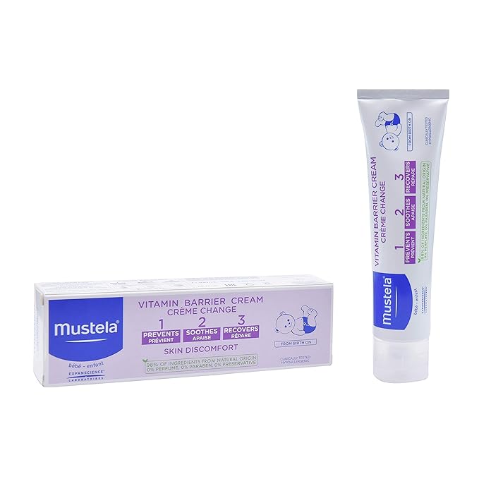 Mustela 1 2 3 Vitamin Barrier Diaper Changing Cream 50Ml Age- Newborn & Above