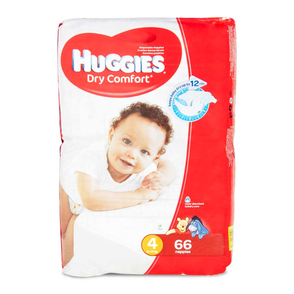 Huggies Dry Comfort Baby Diapers Size 4 (8-14Kg) 66Pcs
