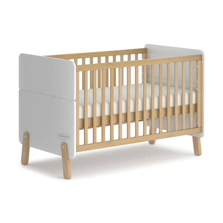 Peekaboo 2 In 1 Wooden Convertible Crib (Baby Cot+ Toddlerâ€™s Bed) White Age- Newborn to 5 Years