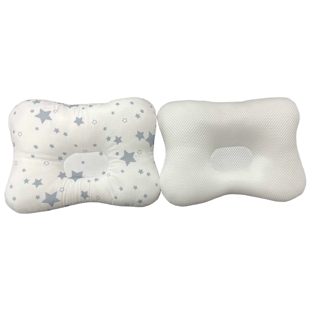 Peekaboo Star Printed Shape Supporter Cushioned Rectangular Baby Pillow Age Newborn to 24 Months