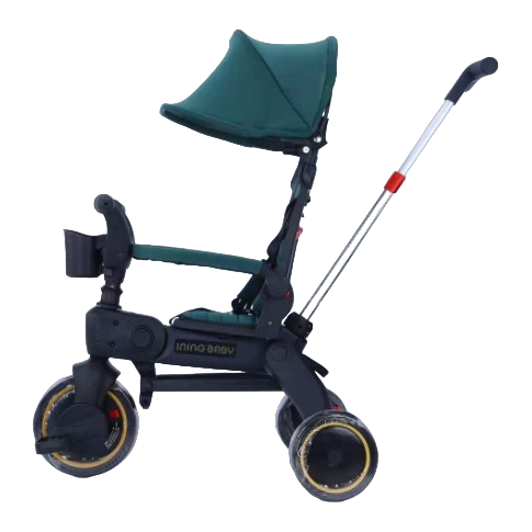 Pibi 2-in-1 Toddlers Tricycle with Sunshade Green/Black Age- 9 Months to 5 Years