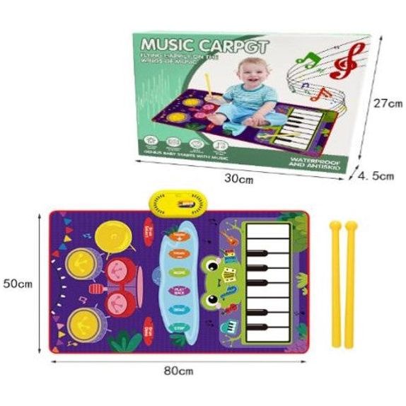 Pibi 2 in 1 Piano Musical Mat with Lights & Music (50*80 cm) Purple Age- 12 Months & Above