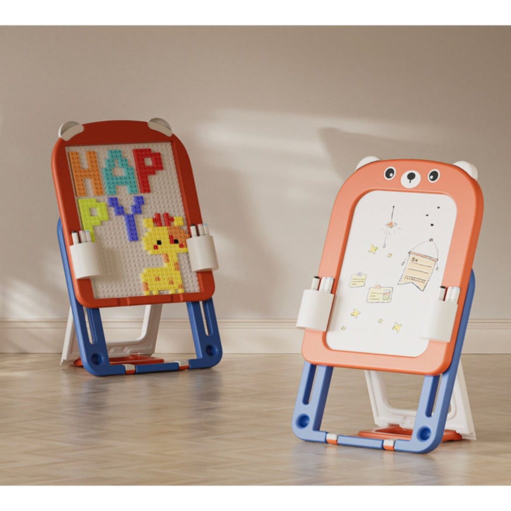 Pibi All-in-One Easel /Drawing Board with Chair Pack of 5 Red/Blue Age- 2 Years & Above