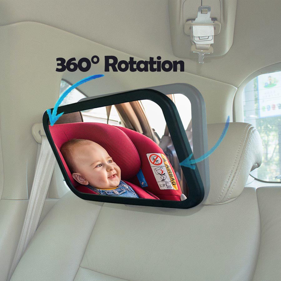 Pibi Back Seat Car Mirror Black Age- Newborn & Above