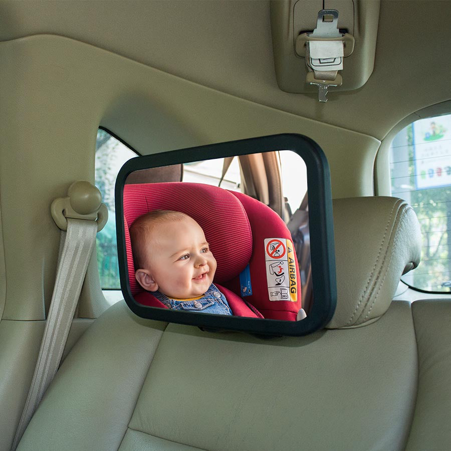 Pibi Back Seat Car Mirror Black Age- Newborn & Above
